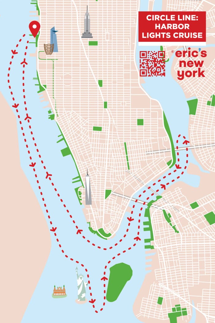 Circle Line New York Harbour Lights Cruise - Route