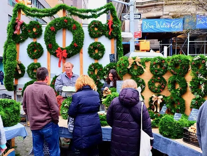 New York Markets Christmas Wreaths at Union Square