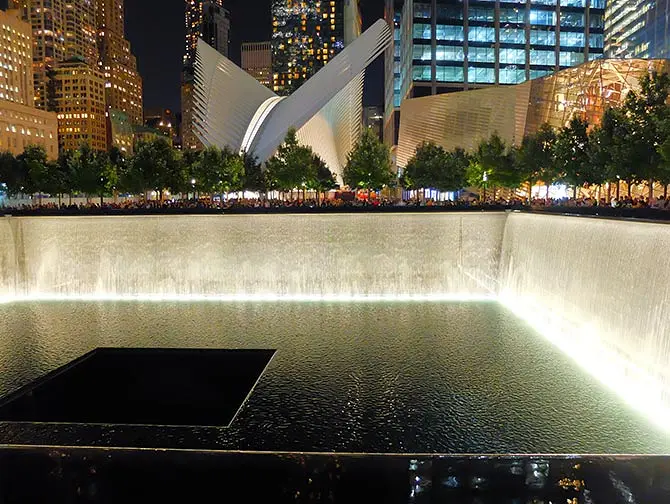9/11 Memorial in New York - night