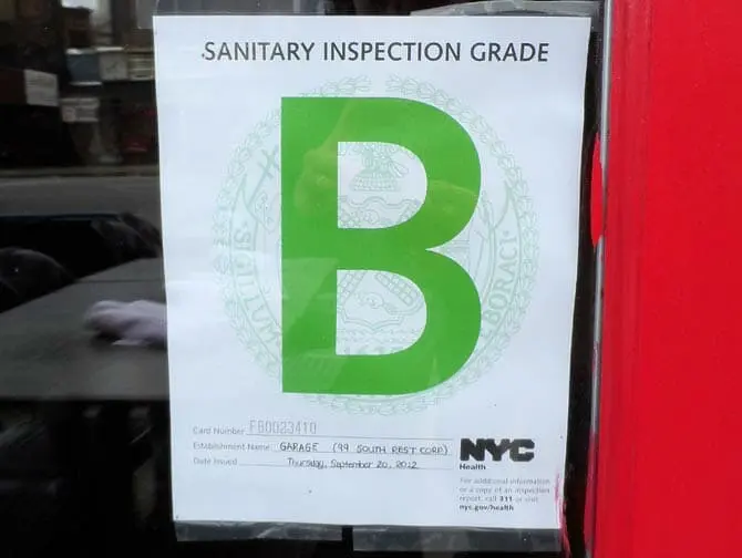 Hygiene in Restaurants in New York - Grade B Restaurant
