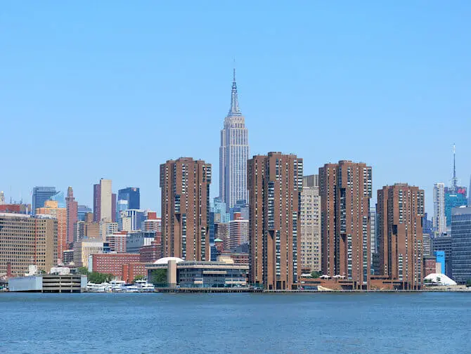 NYC Ferry in New York - Empire State Building
