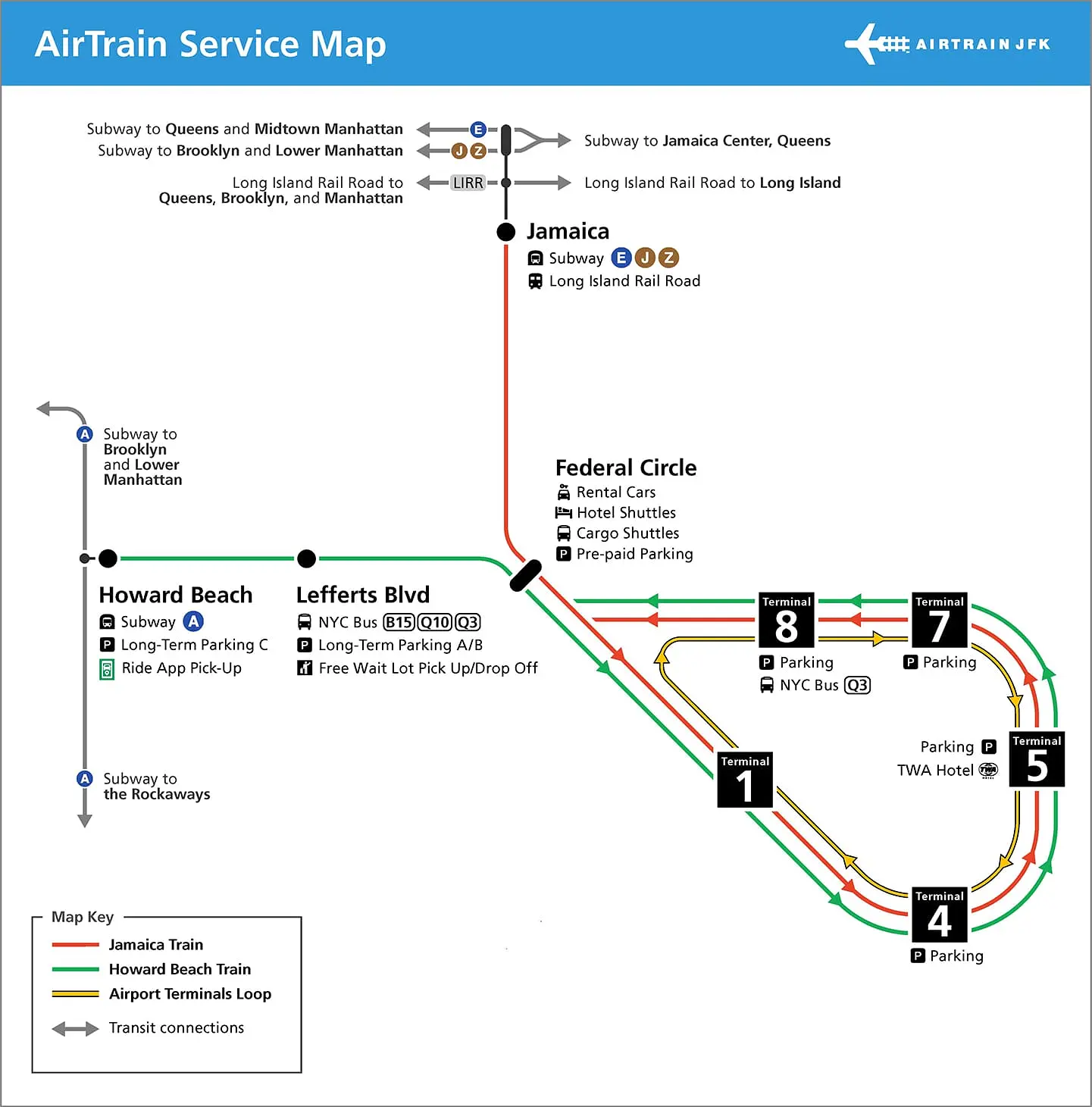 JFK AirTrain AirTrain map