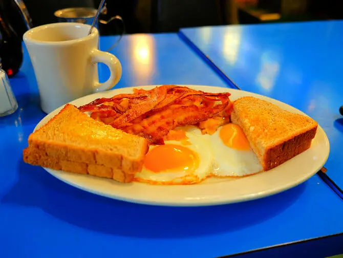 Typical American Food in New York - Sunny side up