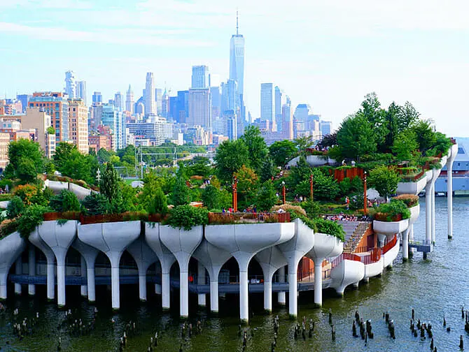 Little Island in New York Park on Piles