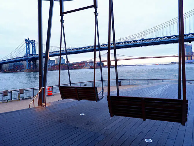 Manhattan Bridge in New York View