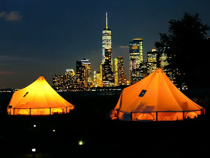 Things to do and see on Governors Island - Tents at Night
