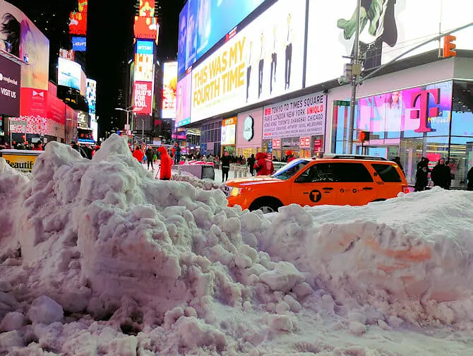 Snow in New York - Times Square