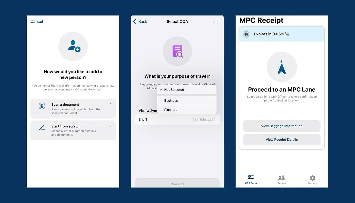 Mobile Passport Control (MPC) App for New York - Steps