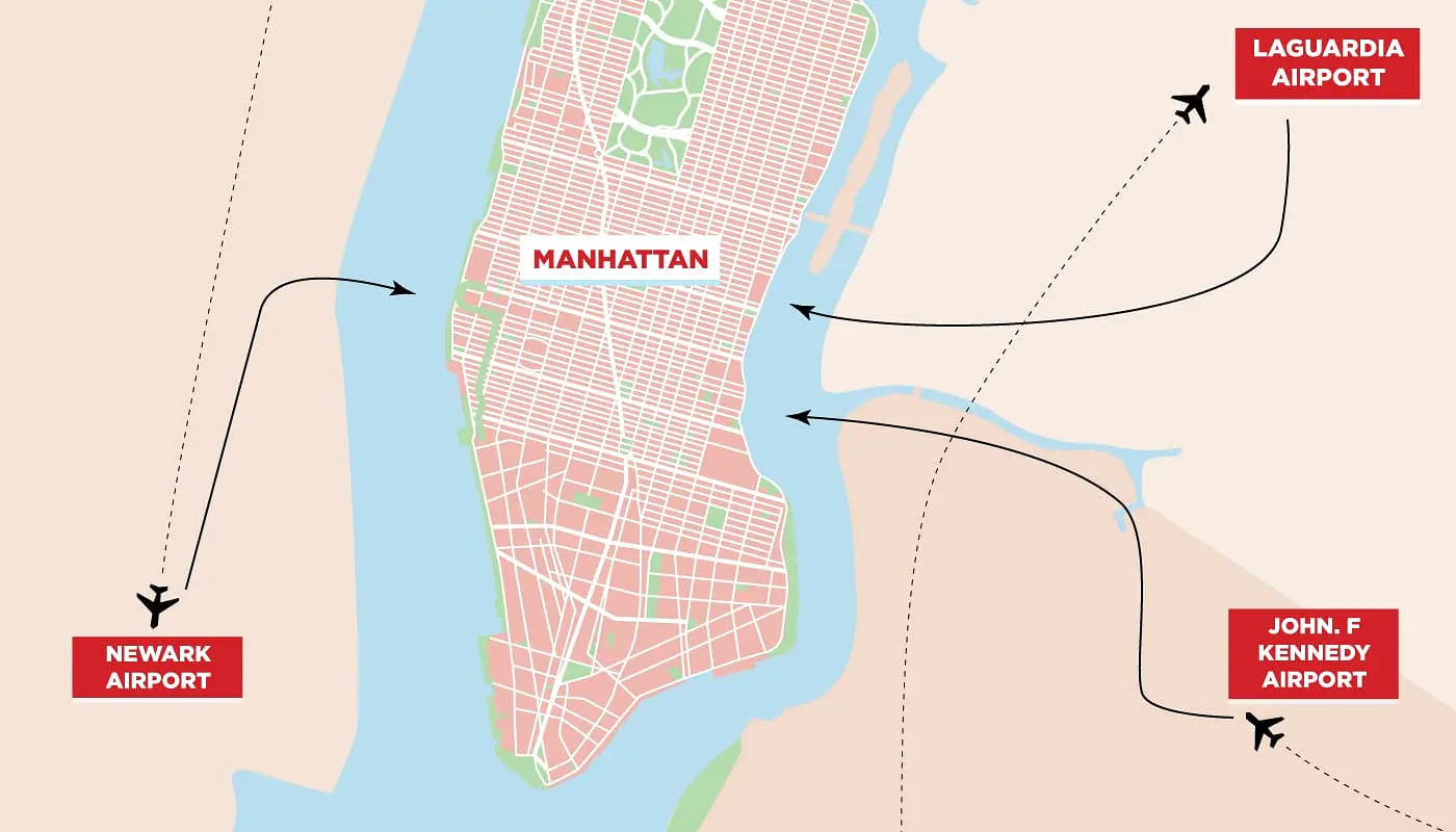 New York Airports - Map