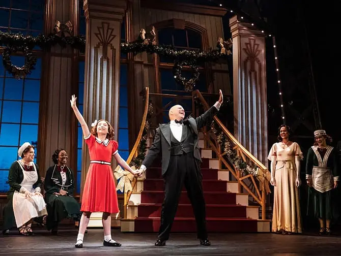 Annie the Musical in New York - Annie and Warbucks