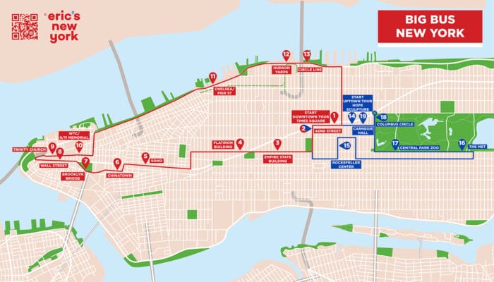 Big Bus in New York - Tour Map