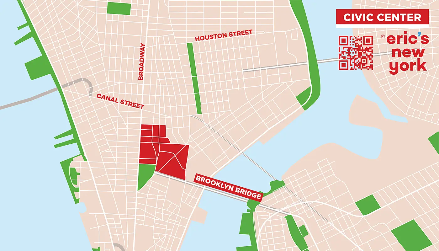 Civic Center in New York - Free Map