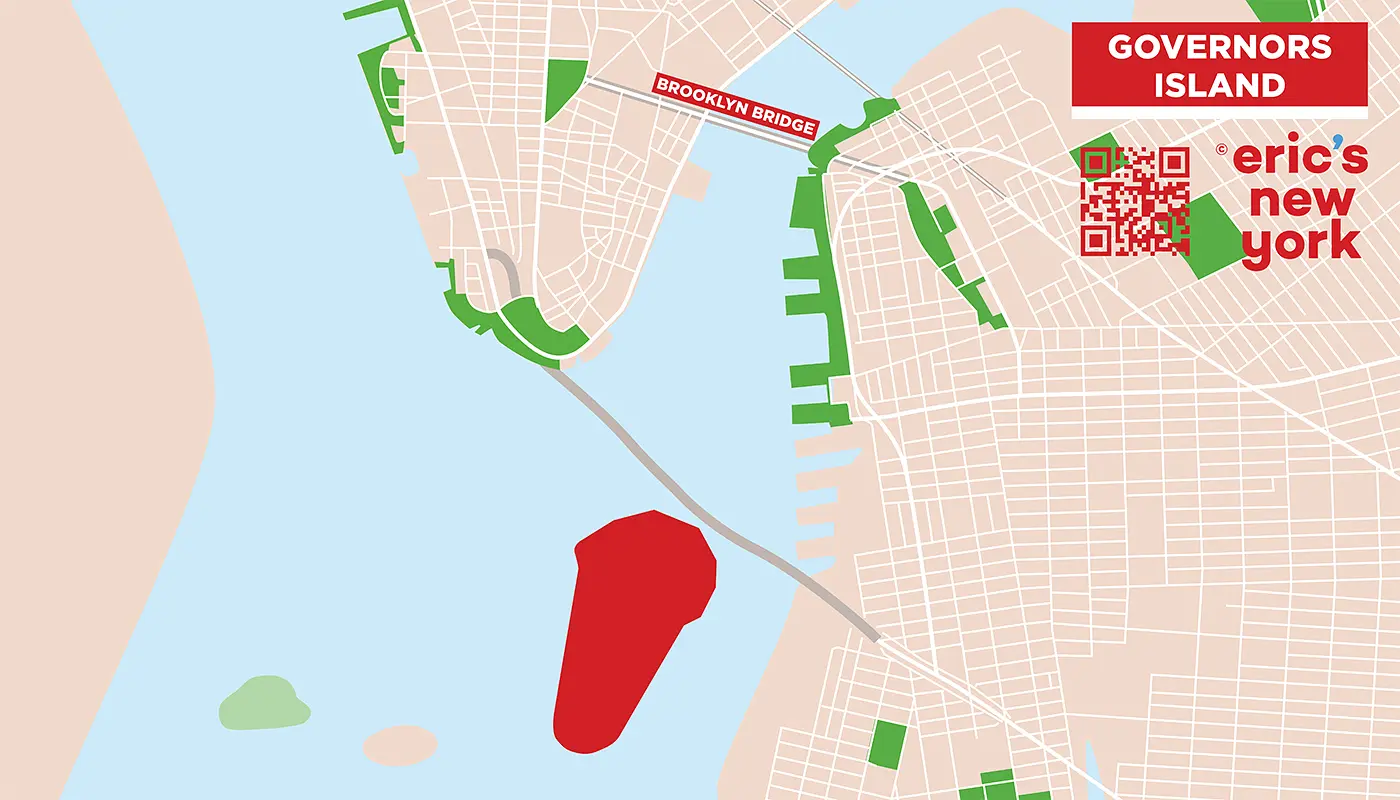 Governors Island in New York - Free Map