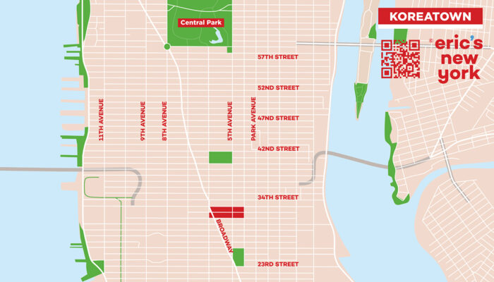 Koreatown in New York - Free Map