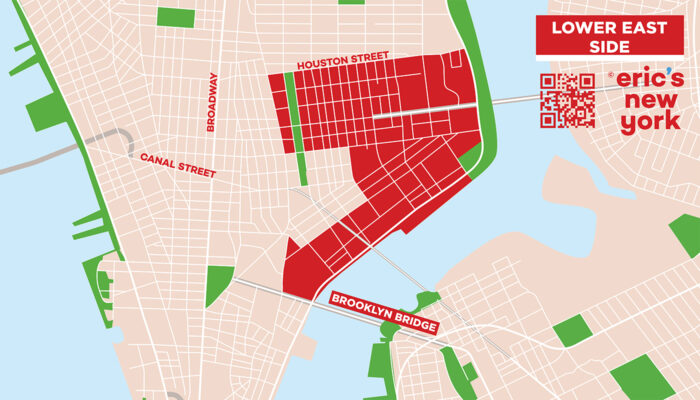 Lower East Side in New York - Free Map