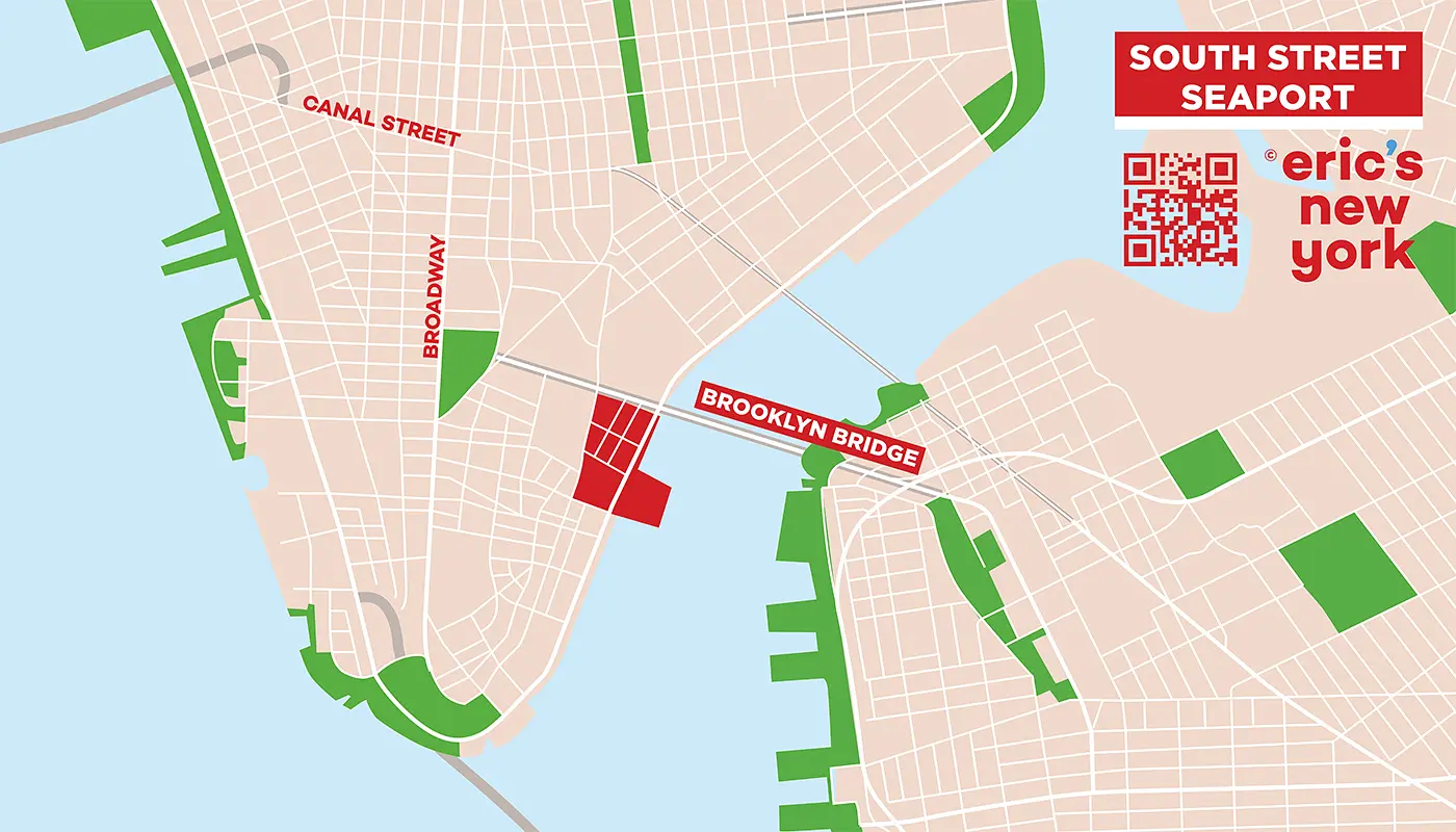 South Street Seaport in New York - Free Map
