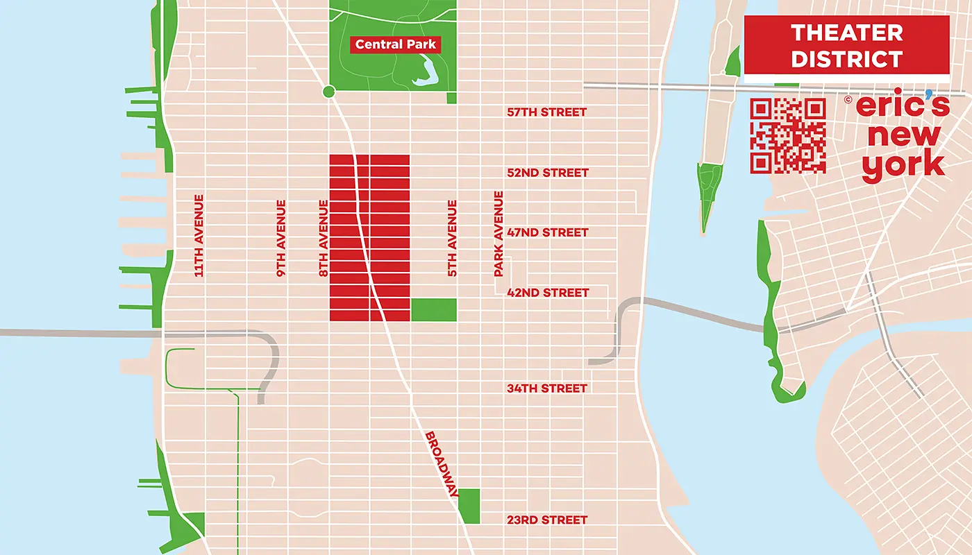 Theater District in New York - Map