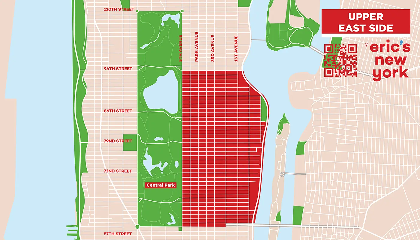 Upper East Side in New York - Free Map