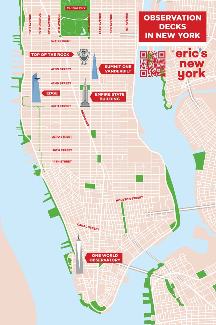 Best Observation Decks in New York - Location Map