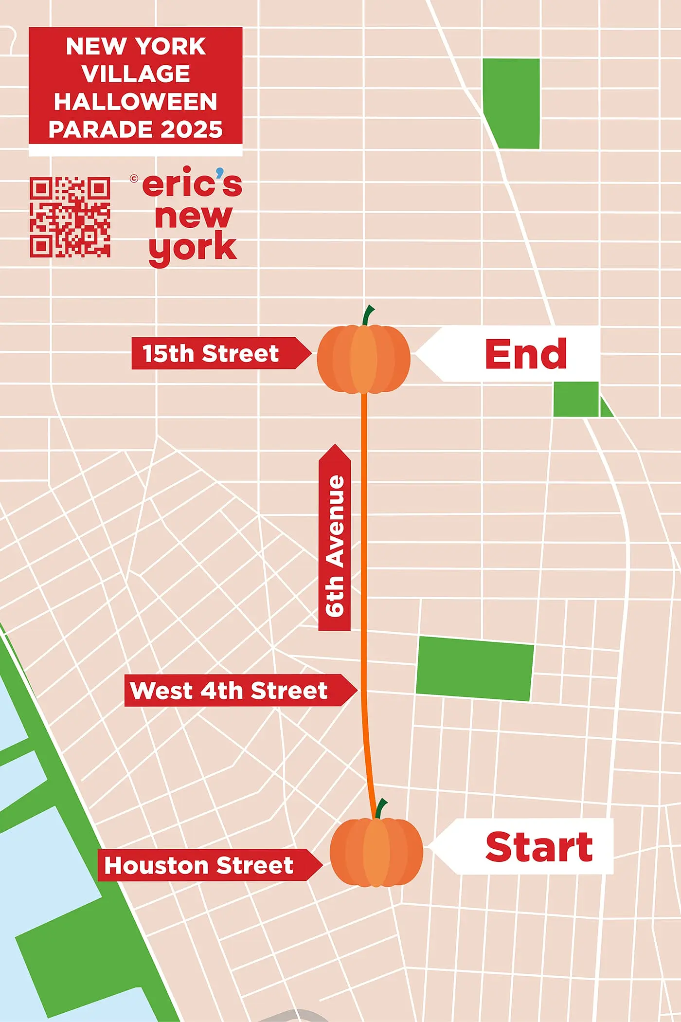Halloween in New York Village Halloween Parade Route Map
