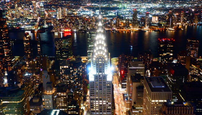 Chrysler Building in New York - At Night