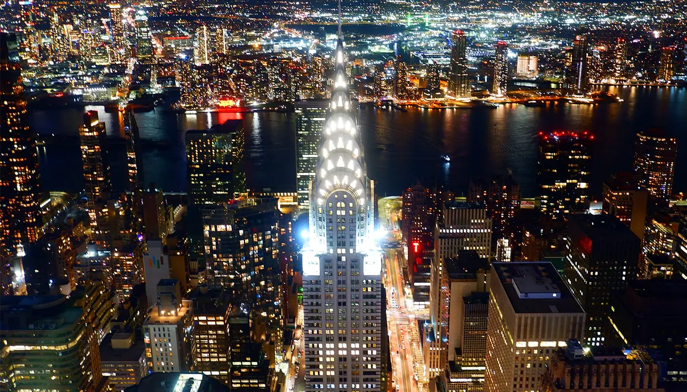 Chrysler Building in New York - At Night
